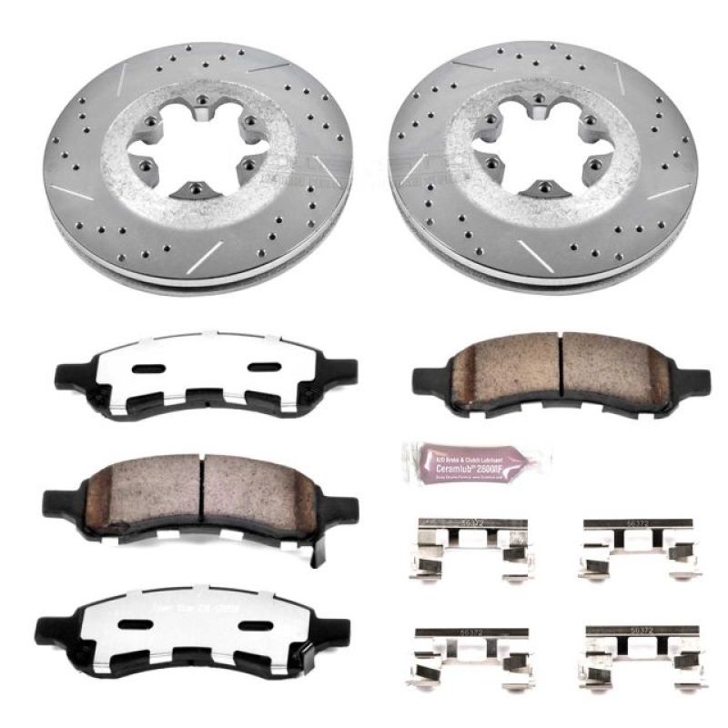 Chevrolet Colorado Brake Kit - Front - PowerStop - Drilled & Slotted Rotors + Carbon-Fiber Ceramic Pads - `09-`12