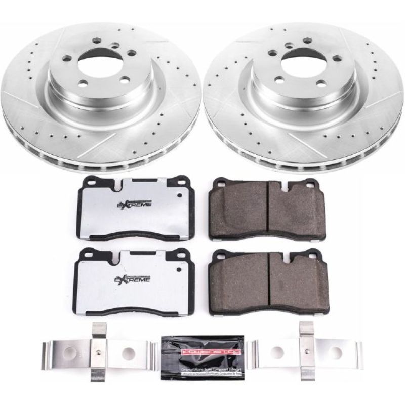 Land Rover Range Rover Brake Pads + Rotors - Front - PowerStop - Drilled & Slotted Rotors + Z36 Truck & Tow Carbon-Fiber Ceramic Pads - `06-`09 Land Rover Range Rover Brake Pads + Rotors - Front - PowerStop - Drilled & Slotted Rotors + Z36 Truck & Tow Carbon-Fiber Ceramic Pads - `06-`09