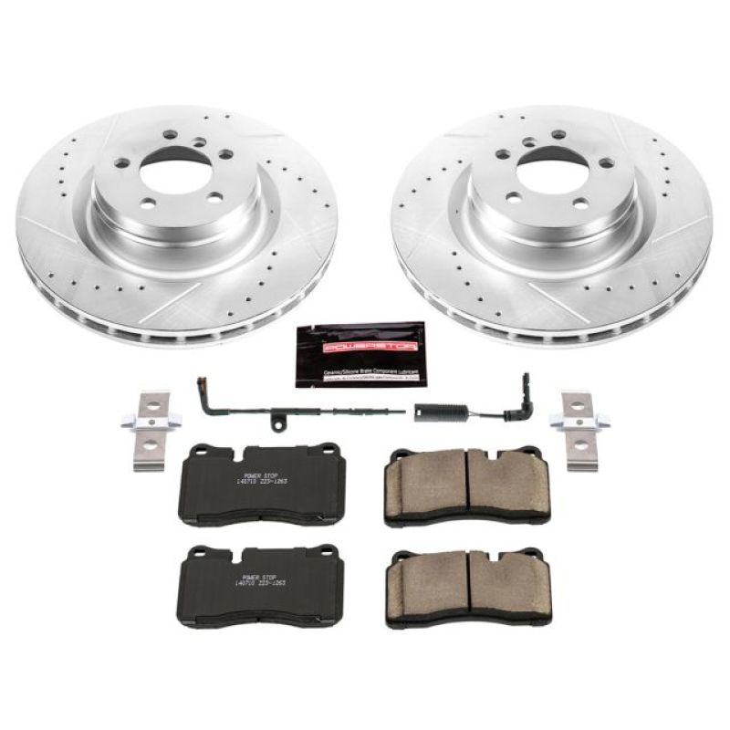Land Rover Range Rover Brake Pads + Rotors - Front - PowerStop - Z23 Evolution Sport: Drilled & Slotted Rotors + Carbon-Fiber Ceramic Pads - `06-`09 Land Rover Range Rover Brake Pads + Rotors - Front - PowerStop - Z23 Evolution Sport: Drilled & Slotted Rotors + Carbon-Fiber Ceramic Pads - `06-`09