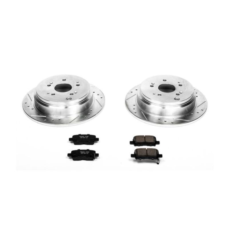 Honda Odyssey Brake Kit - Rear - PowerStop - Drilled & Slotted Rotors + Carbon-Fiber Ceramic Pads - `02-`04