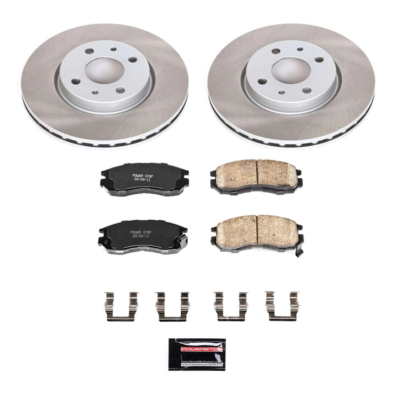 Chevrolet Impala Brake Kit - Front + Rear - PowerStop - Z23 Evolution Sport + Carbon-Fiber Ceramic Pads + Drilled & Slotted Rotors - `12-`13