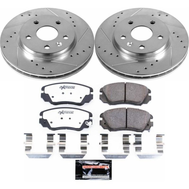 Buick LaCrosse Brake Kit - Front - PowerStop - Drilled & Slotted Rotors + Carbon-Fiber Ceramic Pads - `11-`16