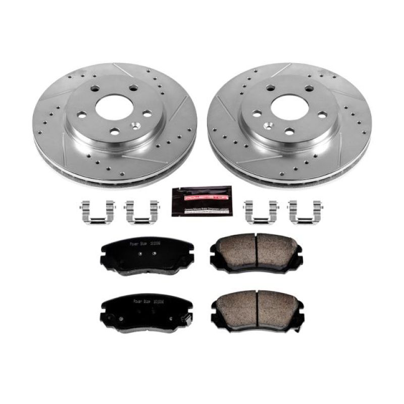 Buick LaCrosse Brake Kit - Front - PowerStop - Drilled & Slotted Rotors + Carbon-Fiber Ceramic Pads - `11-`16