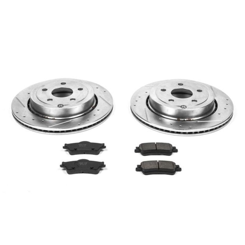 Chevrolet Caprice Brake Kit - Rear - PowerStop - Drilled & Slotted Rotors + Carbon-Fiber Ceramic Pads - `11-`17