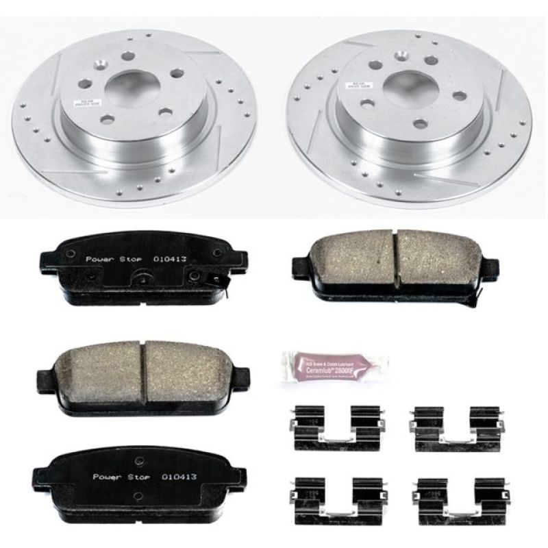 Buick Encore Brake Kit - Rear - PowerStop - Drilled & Slotted Rotors + Carbon-Fiber Ceramic Pads - `13-`18
