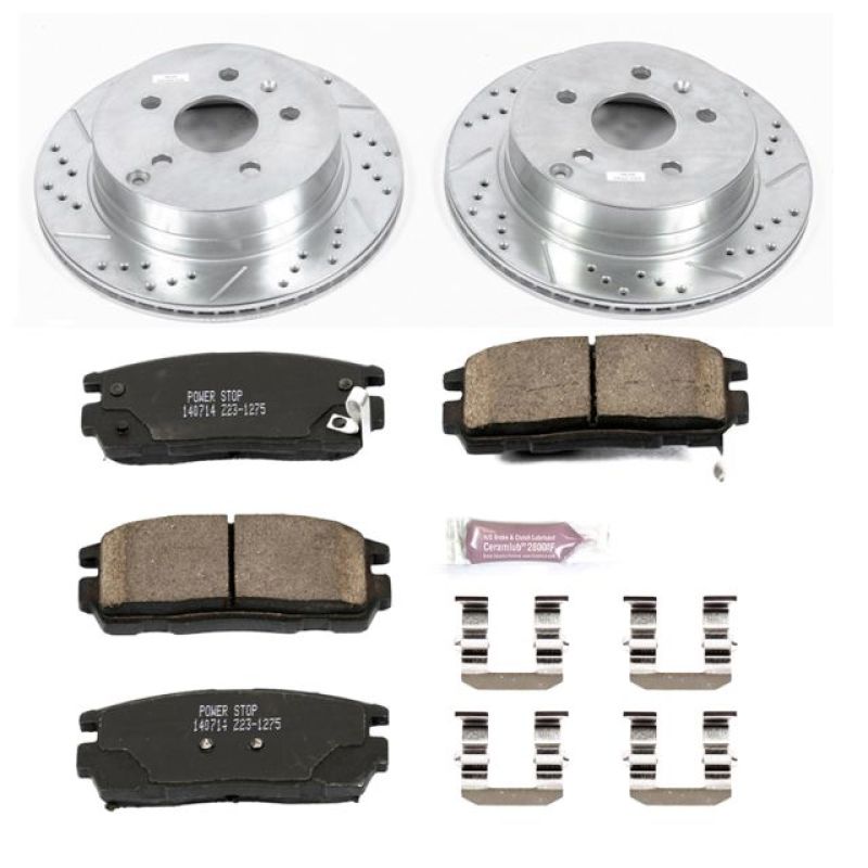 Chevrolet Equinox Brake Kit - Rear - PowerStop - Z23 Evolution Sport - Drilled & Slotted Rotors + Carbon-Fiber Ceramic Pads - `10-`17