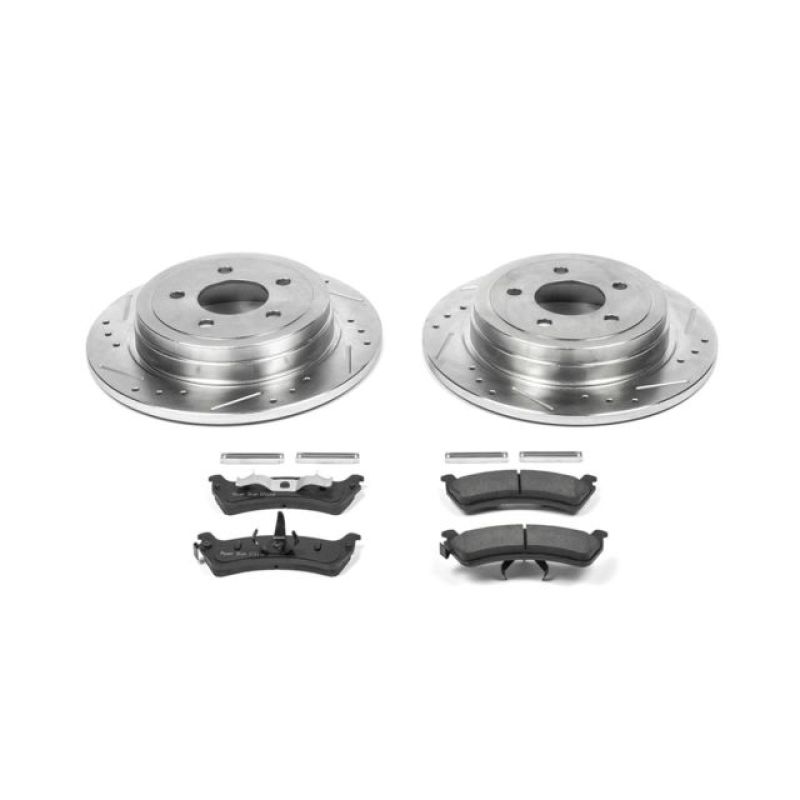 Ford Explorer Sport Brake Kit - Rear - PowerStop - Drilled & Slotted Rotors + Carbon-Fiber Ceramic Pads - 2003