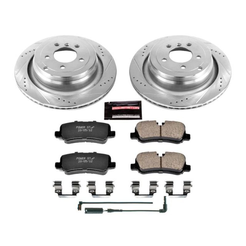 Land Rover Range Rover Brake Pads + Rotors - Rear - PowerStop - Z23 Evolution Sport; Drilled & Slotted Rotors + Carbon-Fiber Ceramic Pads - `06-`12 Land Rover Range Rover Brake Pads + Rotors - Rear - PowerStop - Z23 Evolution Sport; Drilled & Slotted Rotors + Carbon-Fiber Ceramic Pads - `06-`12