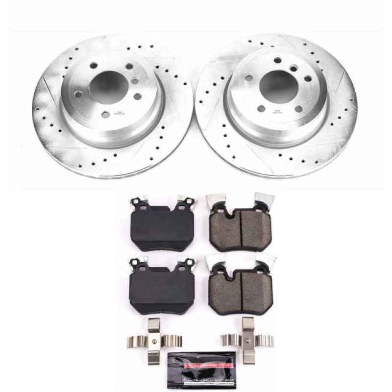 BMW 135i Brake Kit - Rear - PowerStop - Z23 Evolution Sports + Carbon-Fiber Ceramic Pads + Drilled & Slotted Rotors - `08-`10 BMW 135i Brake Kit - Rear - PowerStop - Z23 Evolution Sports + Carbon-Fiber Ceramic Pads + Drilled & Slotted Rotors - `08-`10