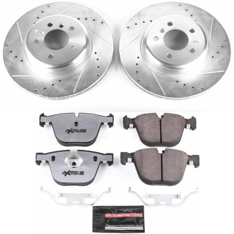 BMW ActiveHybrid 7 Brake Kit - Rear - PowerStop - Drilled & Slotted Rotors + Carbon-Fiber Ceramic Pads - `13-`15 BMW ActiveHybrid 7 Brake Kit - Rear - PowerStop - Drilled & Slotted Rotors + Carbon-Fiber Ceramic Pads - `13-`15