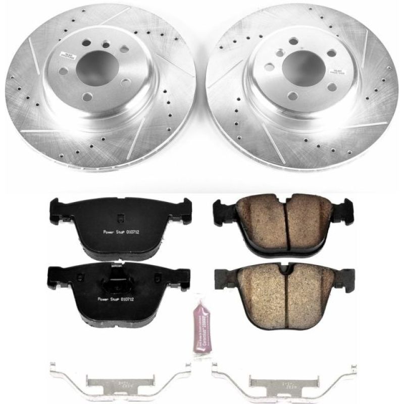 BMW 740i Brake Kit - Rear - PowerStop - Z23 Evolution Sport Drilled & Slotted Rotors + Carbon-Fiber Ceramic Pads - `11-`15 BMW 740i Brake Kit - Rear - PowerStop - Z23 Evolution Sport Drilled & Slotted Rotors + Carbon-Fiber Ceramic Pads - `11-`15