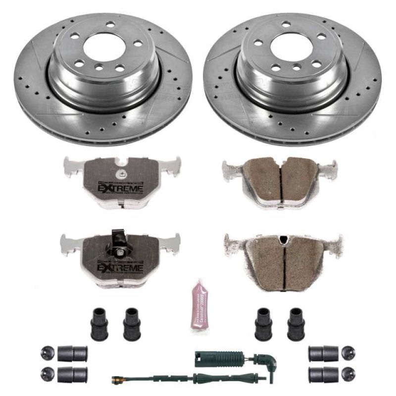 BMW X5 Brake Kit - Rear - PowerStop - Drilled & Slotted Rotors + Carbon-Fiber Ceramic Pads + Hardware - `02-`06 BMW X5 Brake Kit - Rear - PowerStop - Drilled & Slotted Rotors + Carbon-Fiber Ceramic Pads + Hardware - `02-`06