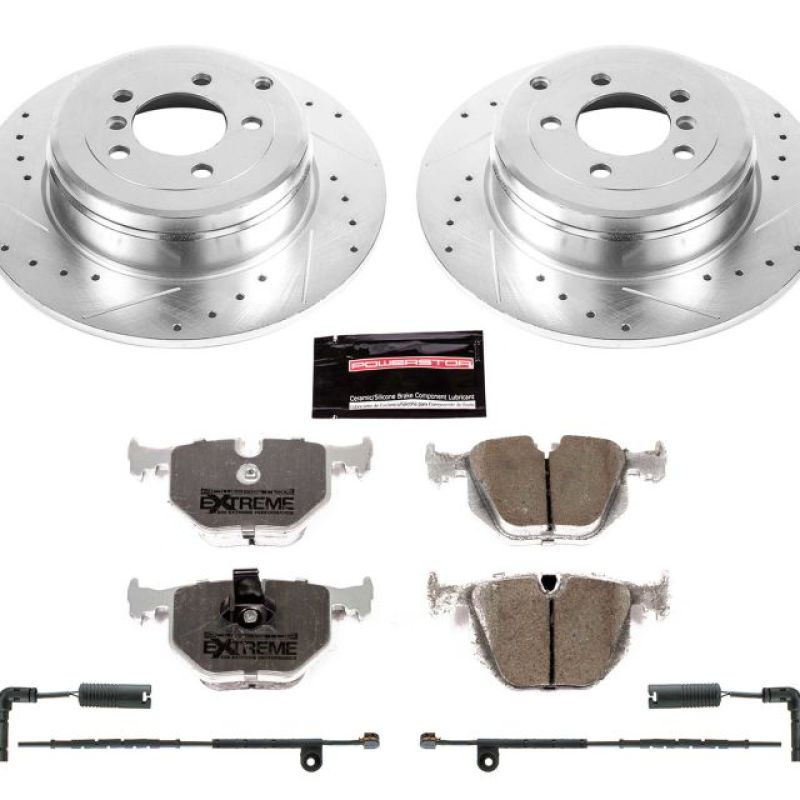Land Rover Range Rover Brake Pads + Rotors - Rear - PowerStop - Z26 Street Warrior - Drilled & Slotted Rotors + Carbon-Fiber Ceramic Pads - `03-`05 Land Rover Range Rover Brake Pads + Rotors - Rear - PowerStop - Z26 Street Warrior - Drilled & Slotted Rotors + Carbon-Fiber Ceramic Pads - `03-`05