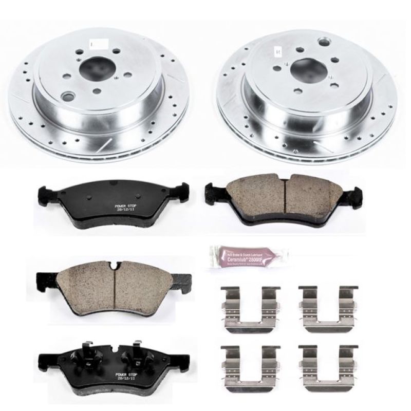 Scion FR S Brake Kit - Rear - PowerStop - Drilled & Slotted Rotors + Carbon-Fiber Ceramic Pads + Premium Hardware - `13-`16 Scion FR S Brake Kit - Rear - PowerStop - Drilled & Slotted Rotors + Carbon-Fiber Ceramic Pads + Premium Hardware - `13-`16