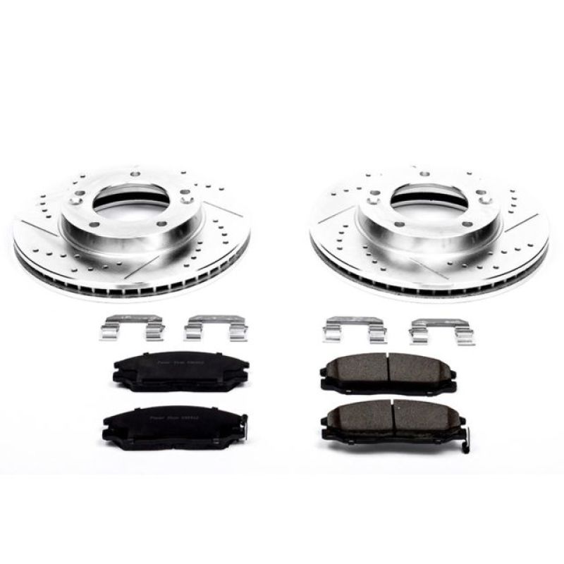 Kia Sorento Brake Kit - Front - PowerStop - Z23 Evolution Sport + Carbon-Fiber Ceramic Pads + Drilled & Slotted Rotors - `03-`06 Kia Sorento Brake Kit - Front - PowerStop - Z23 Evolution Sport + Carbon-Fiber Ceramic Pads + Drilled & Slotted Rotors - `03-`06
