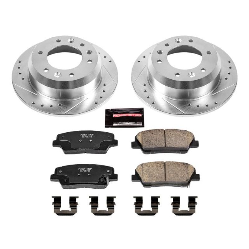 Hyundai Entourage Brake Kit - Rear - PowerStop - Drilled & Slotted Rotors + Carbon-Fiber Ceramic Pads - `07-`08