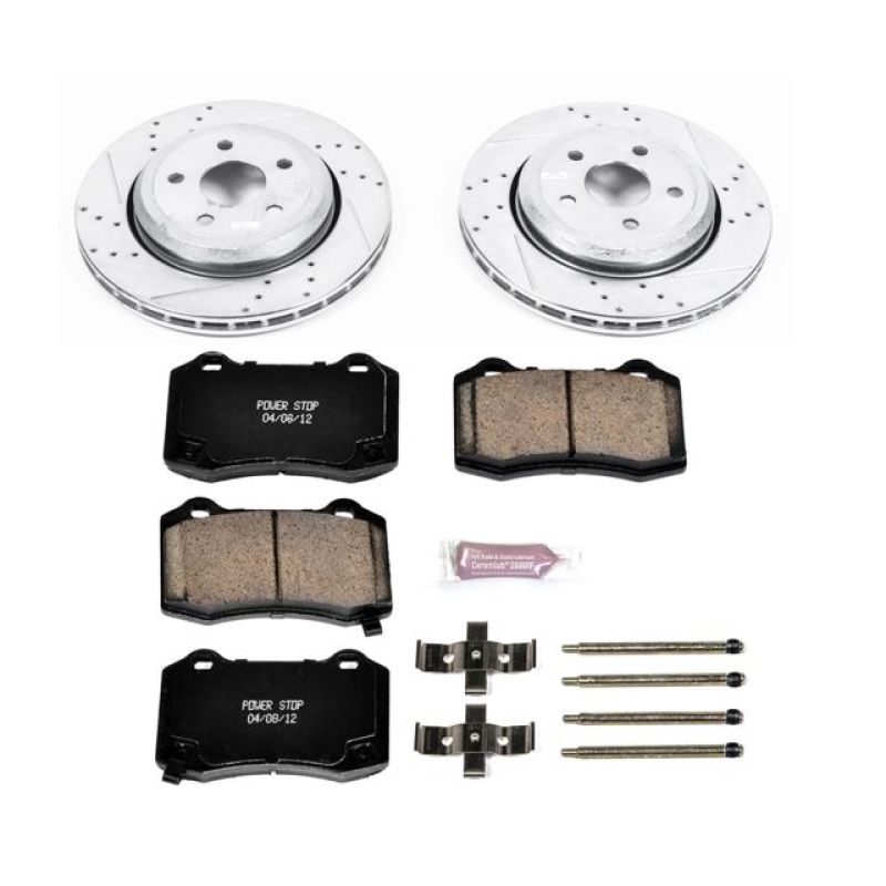 Dodge Durango Brake Kit - Rear - PowerStop - Drilled & Slotted Rotors + Carbon-Fiber Ceramic Pads - `18-`19