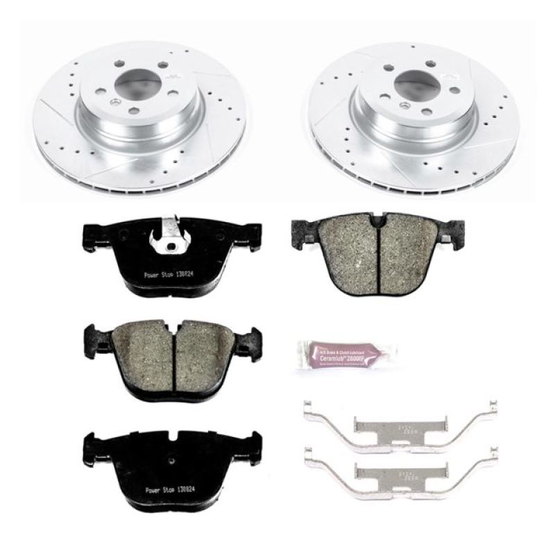 BMW X5 Brake Kit - Rear - PowerStop - Z23 Evolution Sport with Drilled & Slotted Rotors + Carbon-Fiber Ceramic Pads - `07-`15 BMW X5 Brake Kit - Rear - PowerStop - Z23 Evolution Sport with Drilled & Slotted Rotors + Carbon-Fiber Ceramic Pads - `07-`15