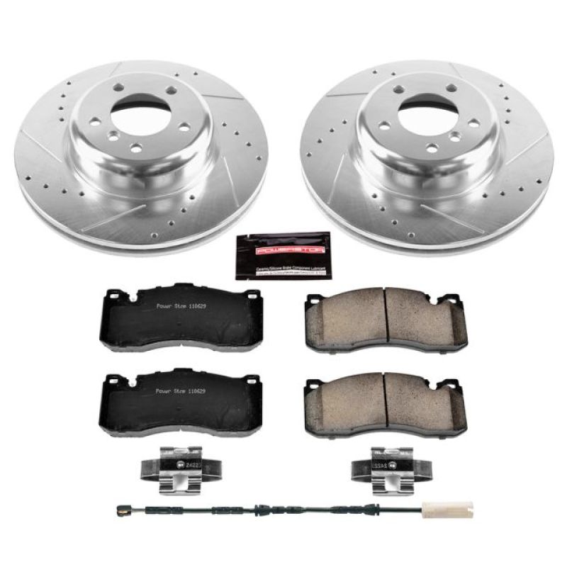 BMW 135i Brake Kit - Front - PowerStop - Drilled & Slotted Rotors + Carbon-Fiber Ceramic Pads - `11-`13 BMW 135i Brake Kit - Front - PowerStop - Drilled & Slotted Rotors + Carbon-Fiber Ceramic Pads - `11-`13