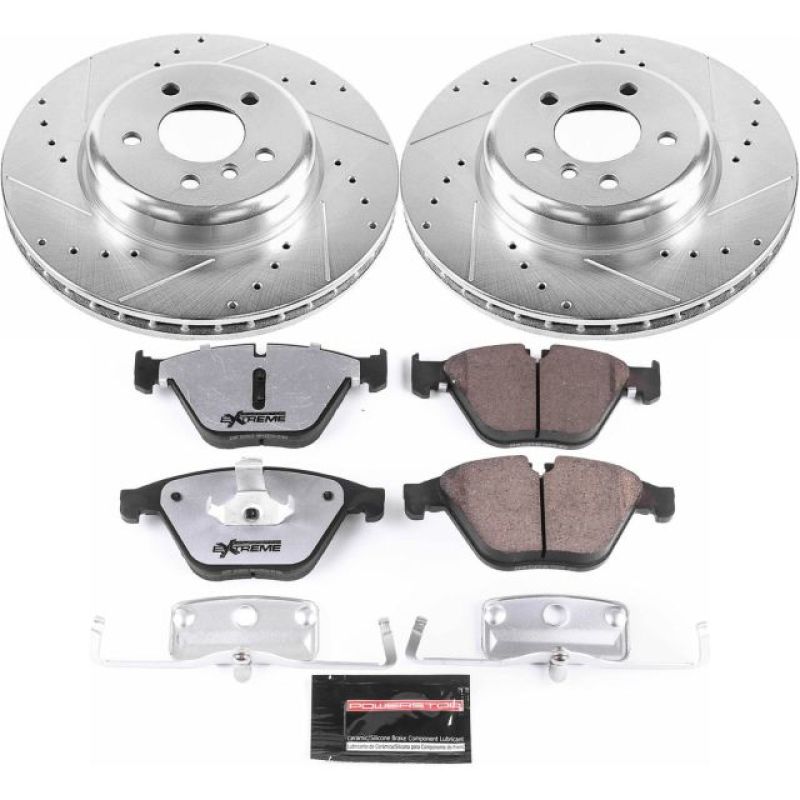 BMW ActiveHybrid 5 Brake Kit - Front - PowerStop - Drilled & Slotted Rotors + Carbon-Fiber Ceramic Pads - `12-`16 BMW ActiveHybrid 5 Brake Kit - Front - PowerStop - Drilled & Slotted Rotors + Carbon-Fiber Ceramic Pads - `12-`16