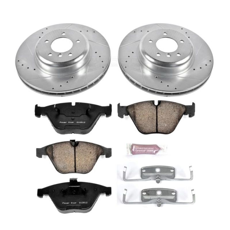 BMW X1 Brake Kit - Front - PowerStop - Z23 Evolution Sport Drilled & Slotted Rotors + Carbon-Fiber Ceramic Pads - `13-`15 BMW X1 Brake Kit - Front - PowerStop - Z23 Evolution Sport Drilled & Slotted Rotors + Carbon-Fiber Ceramic Pads - `13-`15