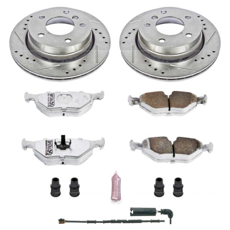 BMW 323Ci Brake Kit - Rear - PowerStop - Drilled & Slotted Rotors + Carbon-Fiber Ceramic Pads - 2000