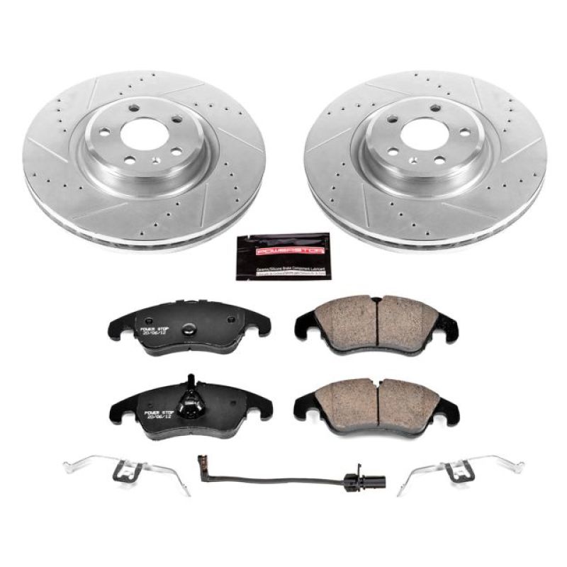 Audi A6 Brake Kit - Front - PowerStop - Drilled & Slotted Rotors + Carbon-Fiber Ceramic Pads - `14-`18 Audi A6 Brake Kit - Front - PowerStop - Drilled & Slotted Rotors + Carbon-Fiber Ceramic Pads - `14-`18