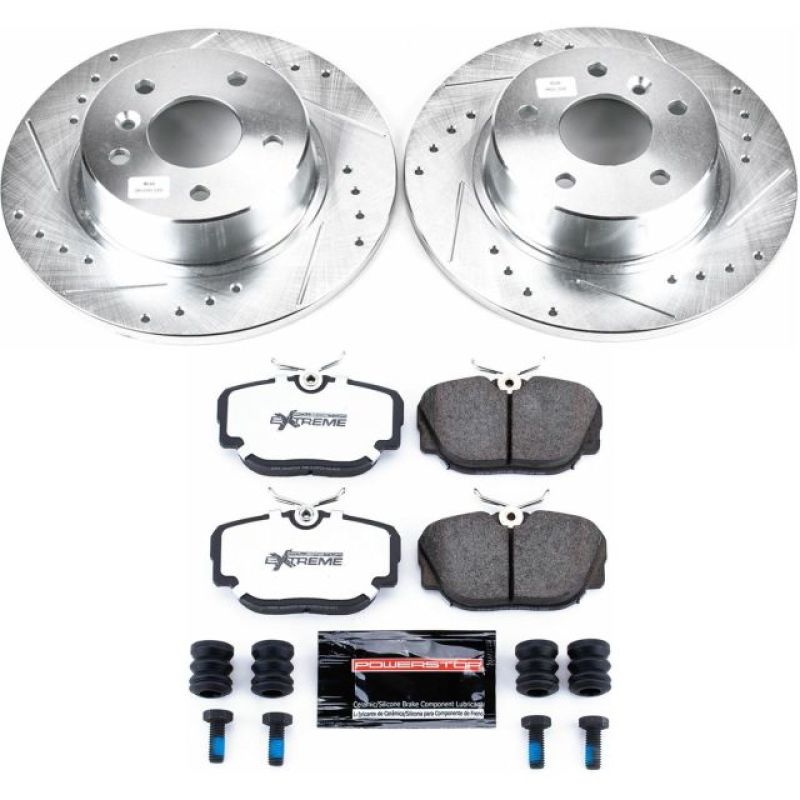Land Rover Discovery Brake Kit - Rear - PowerStop - Z36 Truck & Tow + Drilled & Slotted Rotors + Carbon-Fiber Ceramic Pads - `99-`04