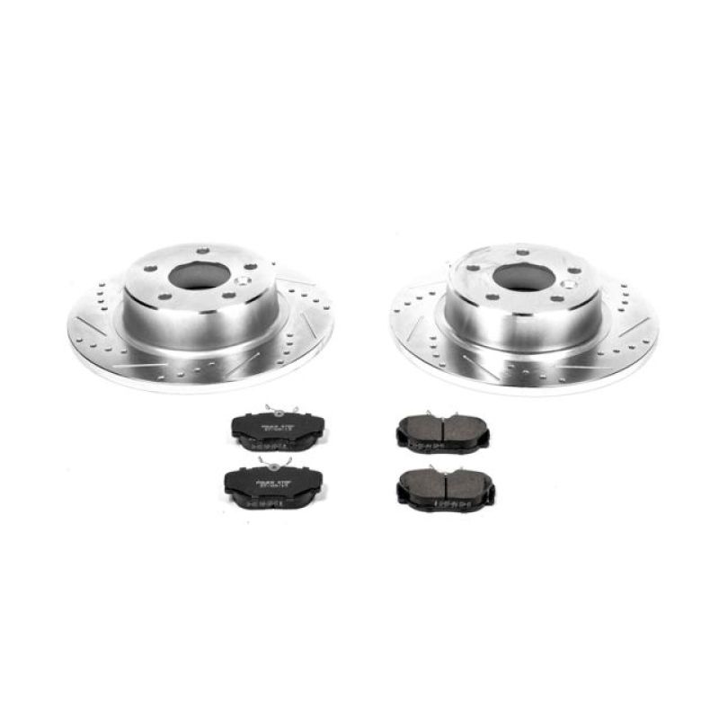 Land Rover Discovery Brake Kit - Rear - PowerStop - Drilled & Slotted Rotors + Carbon-Fiber Ceramic Pads - `99-`04