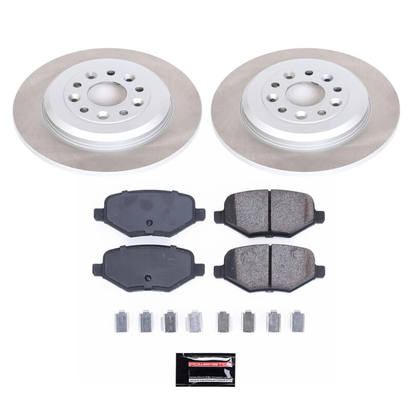 Pontiac G8 Brake Kit - Front + Rear - PowerStop - Drilled & Slotted Rotors + Carbon-Fiber Ceramic Pads - 2009