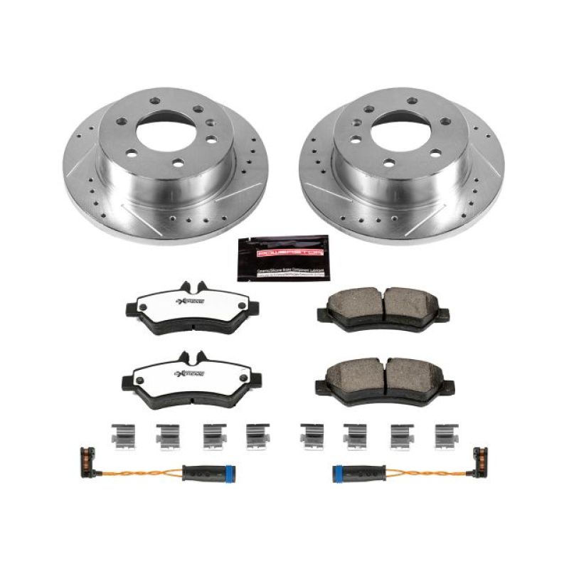 Dodge Sprinter 2500 Brake Kit - Rear - PowerStop - Z36 Truck & Tow - Drilled & Slotted Rotors + Carbon-Fiber Ceramic Pads - `07-`09