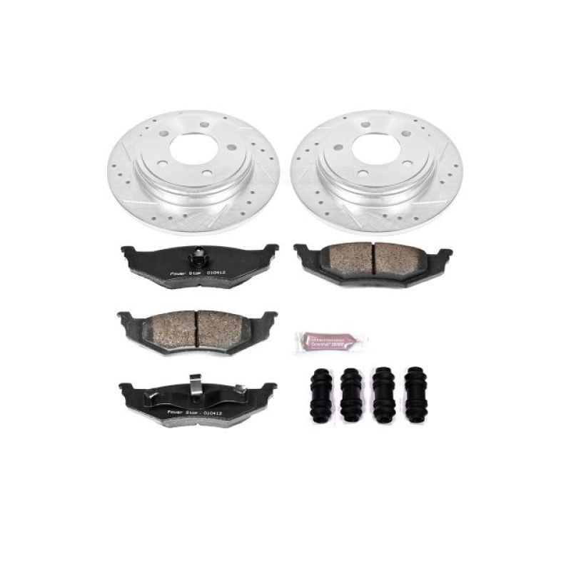 Dodge Intrepid Brake Kit - Rear - PowerStop - Drilled & Slotted Rotors + Carbon-Fiber Ceramic Pads - `95-`04 Dodge Intrepid Brake Kit - Rear - PowerStop - Drilled & Slotted Rotors + Carbon-Fiber Ceramic Pads - `95-`04