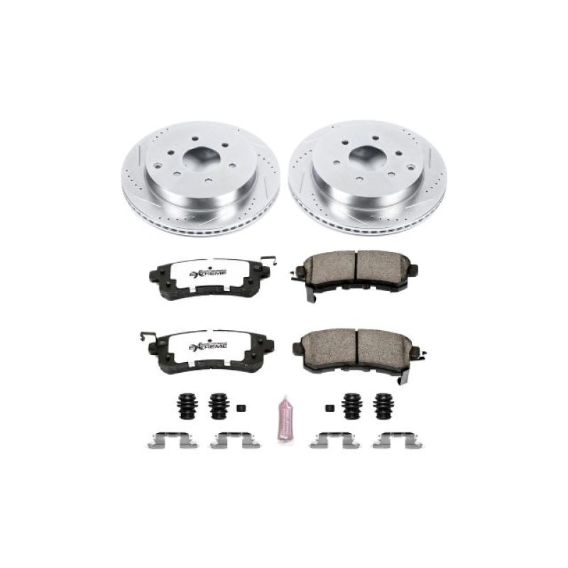 Infiniti QX56 Brake Kit - Rear - PowerStop - Drilled & Slotted Rotors + Carbon-Fiber Ceramic Pads - `11-`13