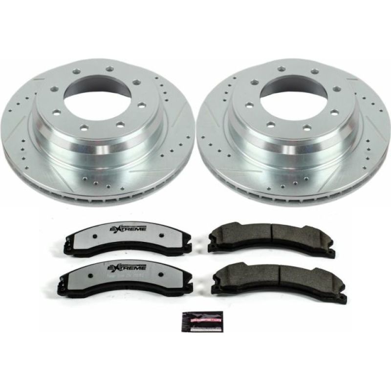 Nissan NV1500 Brake Kit - Rear - PowerStop - Drilled & Slotted Rotors + Carbon-Fiber Ceramic Pads - `12-`18