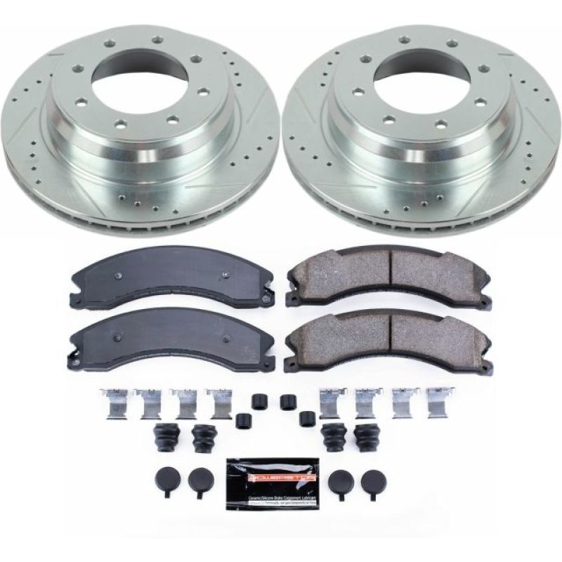 Nissan NV1500 Brake Kit - Rear - PowerStop - Drilled & Slotted Rotors + Carbon-Fiber Ceramic Pads - `12-`18