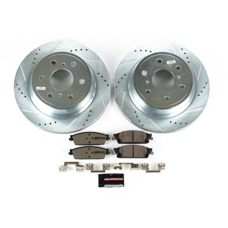 Cadillac Escalade Brake Kit - Rear - PowerStop - Drilled & Slotted Rotors + Carbon-Fiber Ceramic Pads - `15-`19 Cadillac Escalade Brake Kit - Rear - PowerStop - Drilled & Slotted Rotors + Carbon-Fiber Ceramic Pads - `15-`19