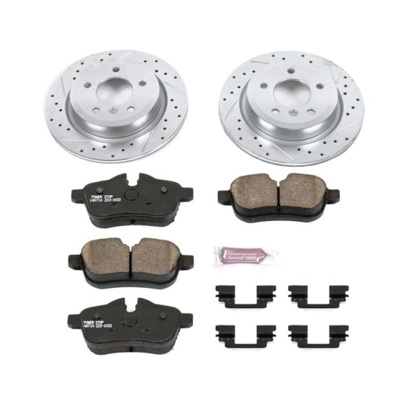 BMW Z4 Brake Kit - Rear - PowerStop - Drilled & Slotted Rotors + Carbon-Fiber Ceramic Pads - `09-`10 BMW Z4 Brake Kit - Rear - PowerStop - Drilled & Slotted Rotors + Carbon-Fiber Ceramic Pads - `09-`10