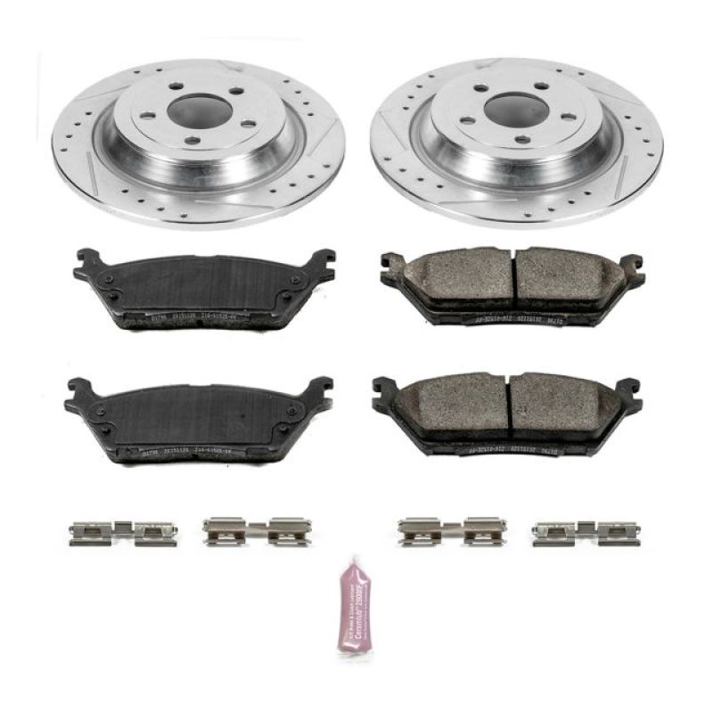 Ford F-150 Brake Kit - Rear - PowerStop - Drilled & Slotted Rotors + Carbon-Fiber Ceramic Pads - `15-`17 Ford F-150 Brake Kit - Rear - PowerStop - Drilled & Slotted Rotors + Carbon-Fiber Ceramic Pads - `15-`17