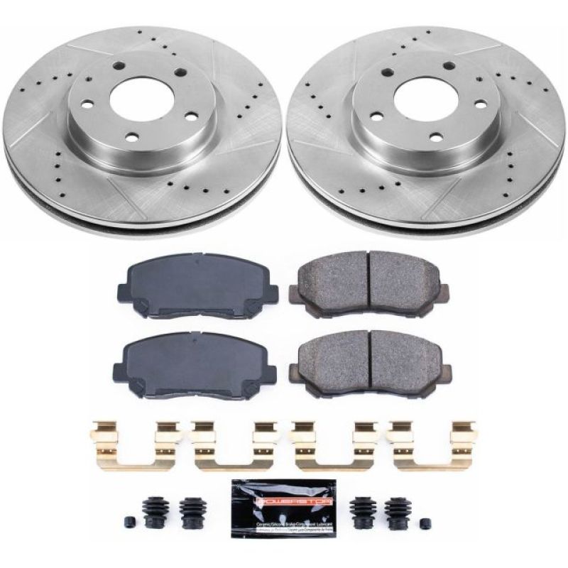 Mazda CX-5 Brake Kit - Front - PowerStop - Drilled & Slotted Rotors + Carbon-Fiber Ceramic Pads - `13-`15 Mazda CX-5 Brake Kit - Front - PowerStop - Drilled & Slotted Rotors + Carbon-Fiber Ceramic Pads - `13-`15