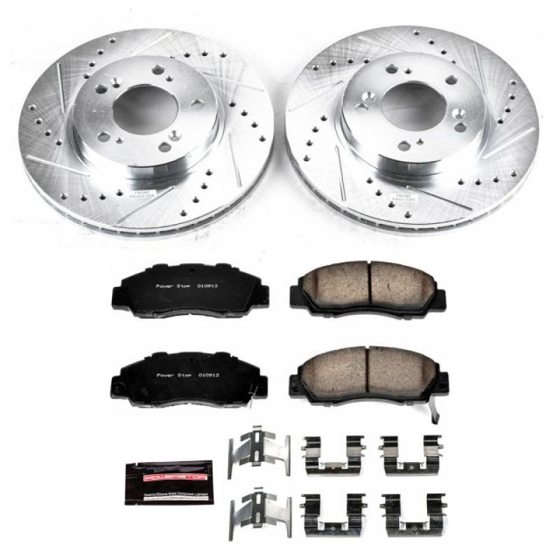 Honda CR-V Brake Kit - Front - PowerStop - Drilled & Slotted Rotors + Carbon-Fiber Ceramic Pads - `97-`01 Honda CR-V Brake Kit - Front - PowerStop - Drilled & Slotted Rotors + Carbon-Fiber Ceramic Pads - `97-`01
