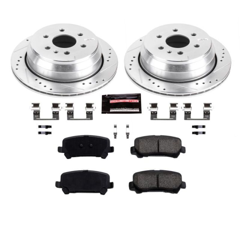 Chevrolet Colorado Brake Kit - Rear - PowerStop - Drilled & Slotted Rotors + Carbon-Fiber Ceramic Pads - `15-`18