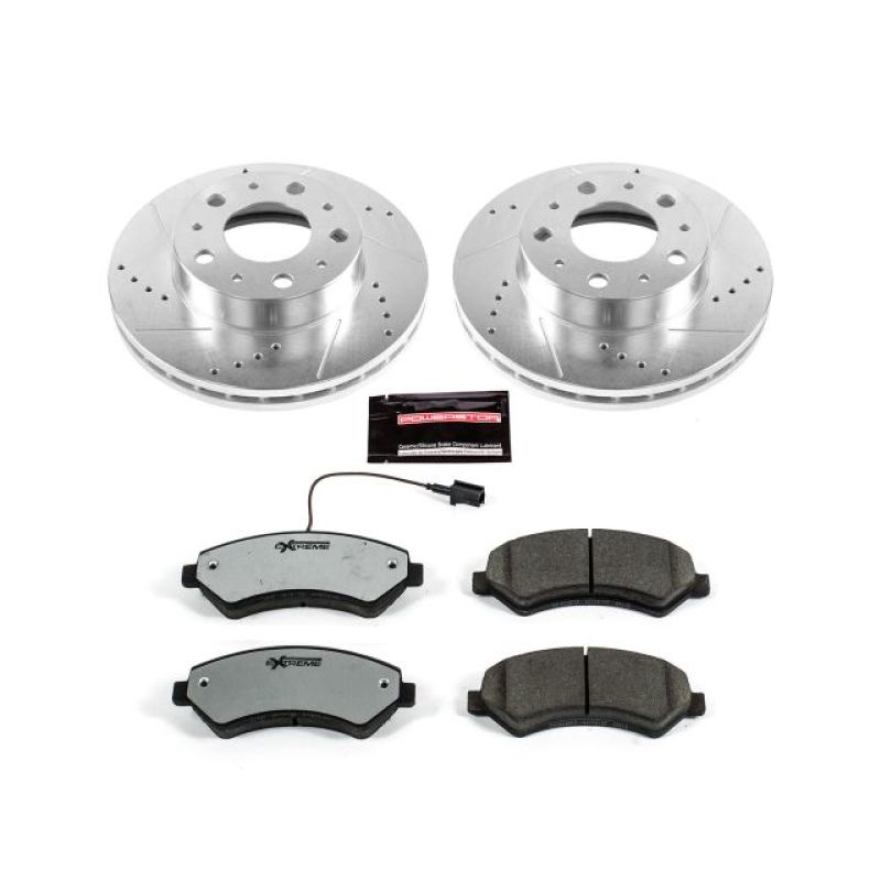 Ram ProMaster 1500 Brake Kit - Front - PowerStop - Z36 Truck & Tow with Drilled & Slotted Rotors + Carbon-Fiber Ceramic Pads - `14-`19