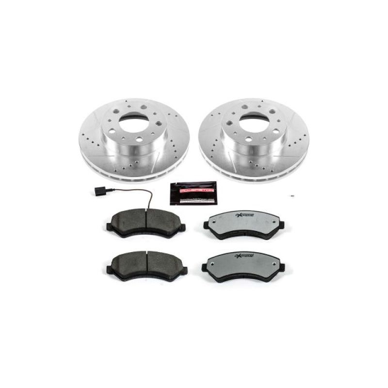 Ram ProMaster 1500 Brake Kit - Front - PowerStop - Drilled & Slotted Rotors + Carbon-Fiber Ceramic Pads - `14-`19
