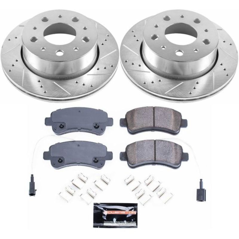 Ram ProMaster 1500 Brake Kit - Rear - PowerStop - Drilled & Slotted Rotors + Carbon-Fiber Ceramic Pads - `14-`15