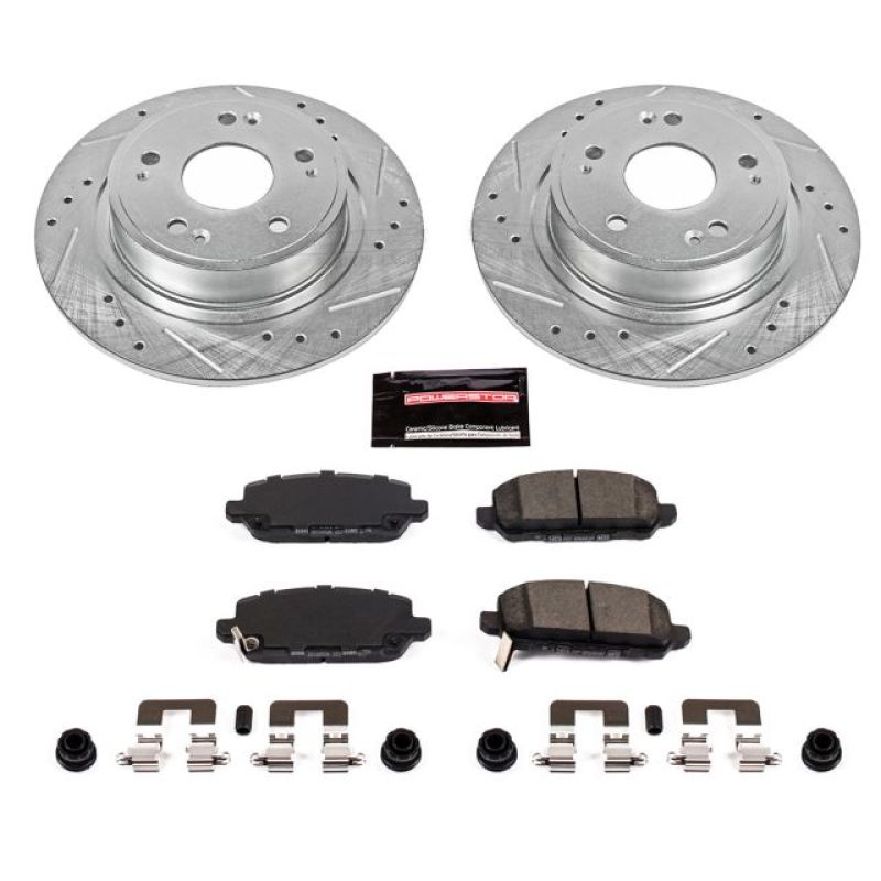 Honda HR-V Brake Kit - Rear - PowerStop - Drilled & Slotted Rotors + Carbon-Fiber Ceramic Pads - `16-`18