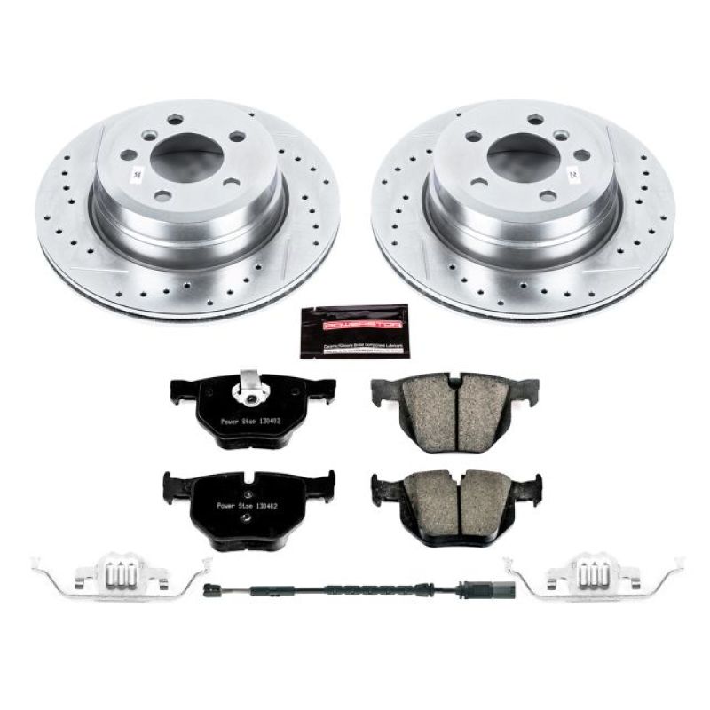 BMW X6 Brake Kit - Rear - PowerStop - Drilled & Slotted Rotors + Carbon-Fiber Ceramic Pads - `11-`19 BMW X6 Brake Kit - Rear - PowerStop - Drilled & Slotted Rotors + Carbon-Fiber Ceramic Pads - `11-`19