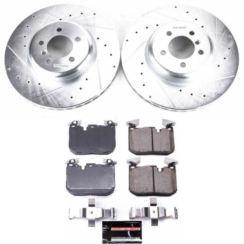 BMW 335i Brake Kit - Front - PowerStop - Drilled & Slotted Rotors + Carbon-Fiber Ceramic Pads - `12-`15 BMW 335i Brake Kit - Front - PowerStop - Drilled & Slotted Rotors + Carbon-Fiber Ceramic Pads - `12-`15