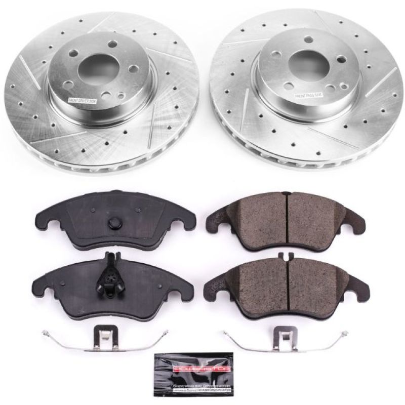 Mercedes-Benz C300 Brake Kit - Front - PowerStop - Drilled & Slotted Rotors + Carbon-Fiber Ceramic Pads - 2014 Mercedes-Benz C300 Brake Kit - Front - PowerStop - Drilled & Slotted Rotors + Carbon-Fiber Ceramic Pads - 2014