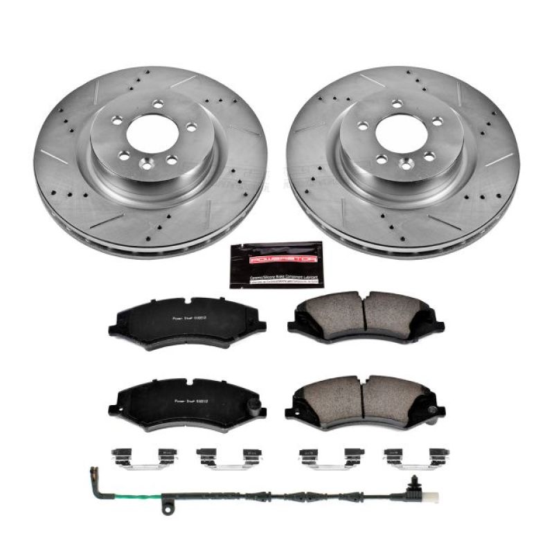 Land Rover LR4 Brake Pads + Rotors - Front - PowerStop - Z23 Evolution Sport, Drilled & Slotted Rotors + Carbon-Fiber Ceramic Pads - `11-`16 Land Rover LR4 Brake Pads + Rotors - Front - PowerStop - Z23 Evolution Sport, Drilled & Slotted Rotors + Carbon-Fiber Ceramic Pads - `11-`16