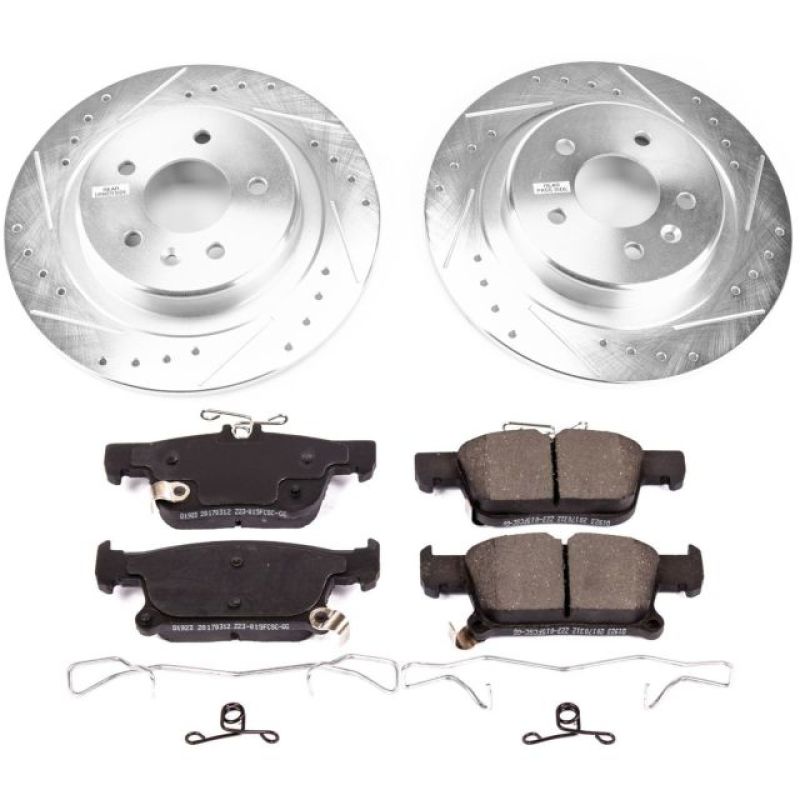 Buick Envision Brake Kit - Rear - PowerStop - Drilled & Slotted Rotors + Carbon-Fiber Ceramic Pads - `16-`18